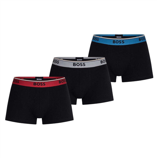 Navy Blue - Front - Boss Mens Bodywear Logo Boxer Shorts (Pack of 3)