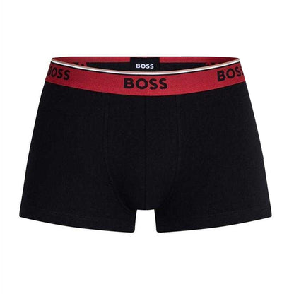Navy Blue - Back - Boss Mens Bodywear Logo Boxer Shorts (Pack of 3)