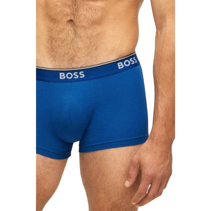 Red-Black-Blue - Back - Boss Mens Bodywear Logo Boxer Shorts (Pack of 3)