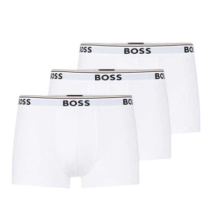White - Front - Boss Mens Bodywear Logo Boxer Shorts (Pack of 3)