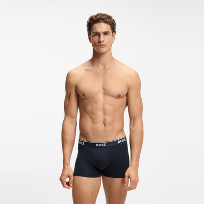 Blue-Dark Blue-Navy Blue - Lifestyle - Boss Mens Bodywear Logo Boxer Shorts (Pack of 3)