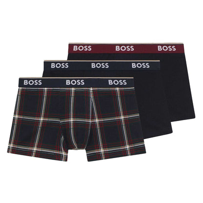 Black-Black - Front - Boss Mens Bodywear Logo Boxer Shorts (Pack of 3)