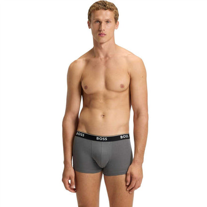 Black-Grey - Back - Boss Mens Bodywear Logo Boxer Shorts (Pack of 3)