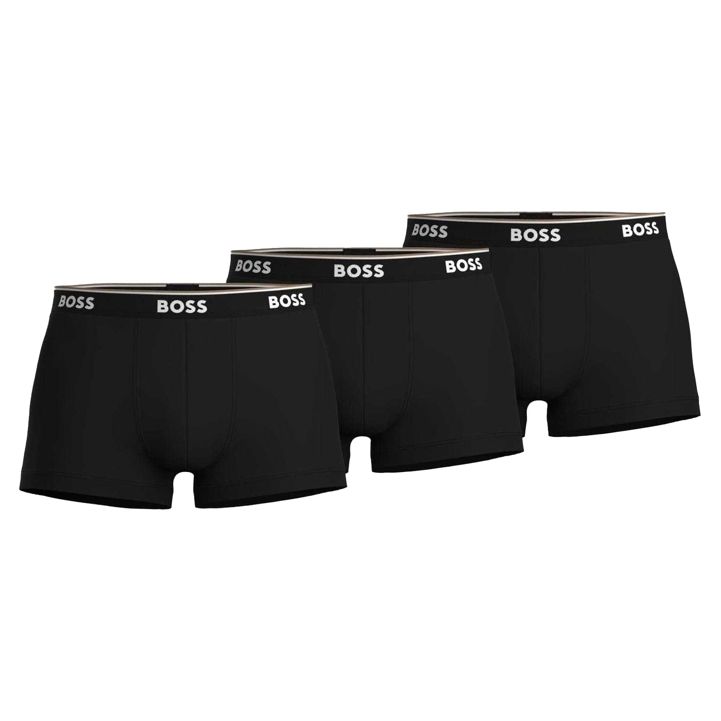 Black - Front - Boss Mens Bodywear Logo Boxer Shorts (Pack of 3)