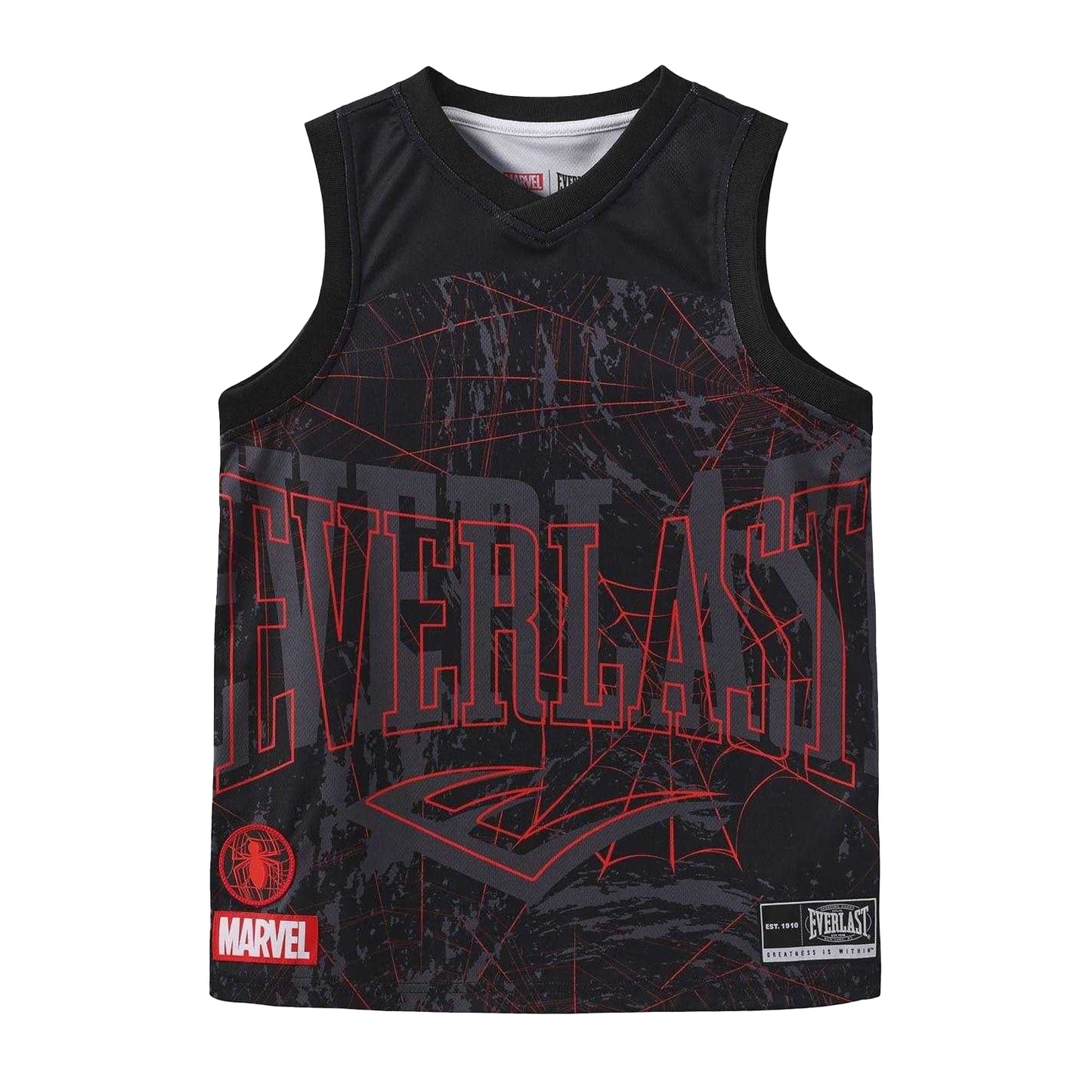 Black - Front - Everlast Boys Spider-Man Vest Top