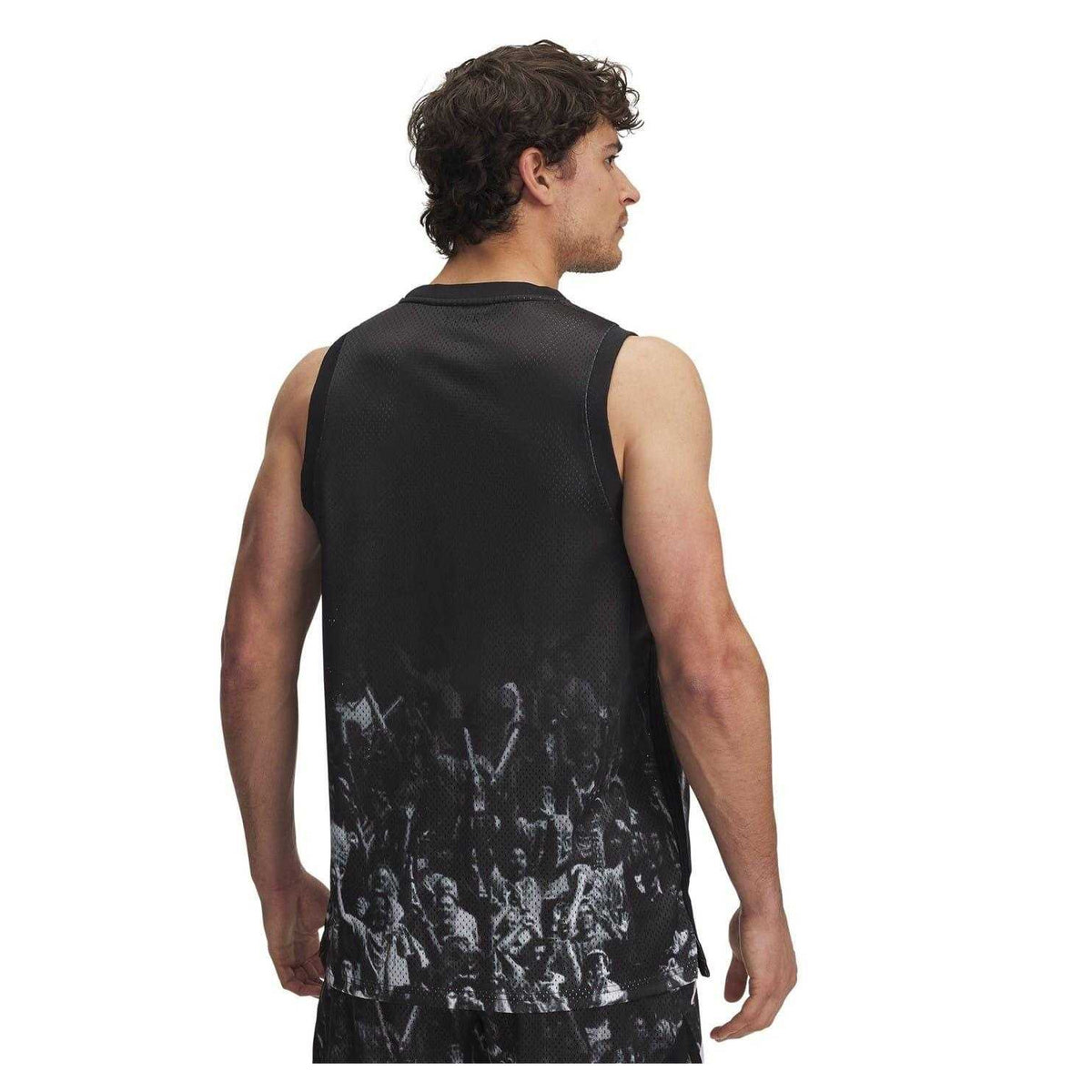 Black-White - Back - Under Armour Mens Curry Tank Top