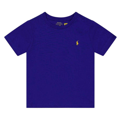 Azure - Front - Ralph Lauren Childrens-Kids Embroidered Logo T-Shirt