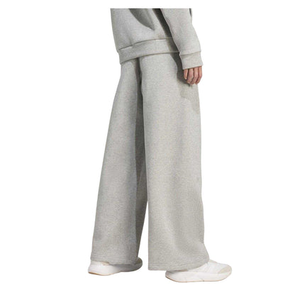 Silver - Side - Adidas Womens-Ladies Glitter Wide Leg Sweatpants