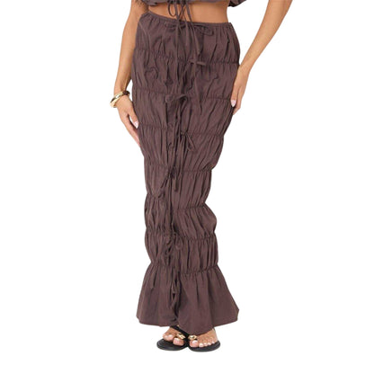 Chocolate - Front - I Saw It First Womens-Ladies Poplin Maxi Skirt