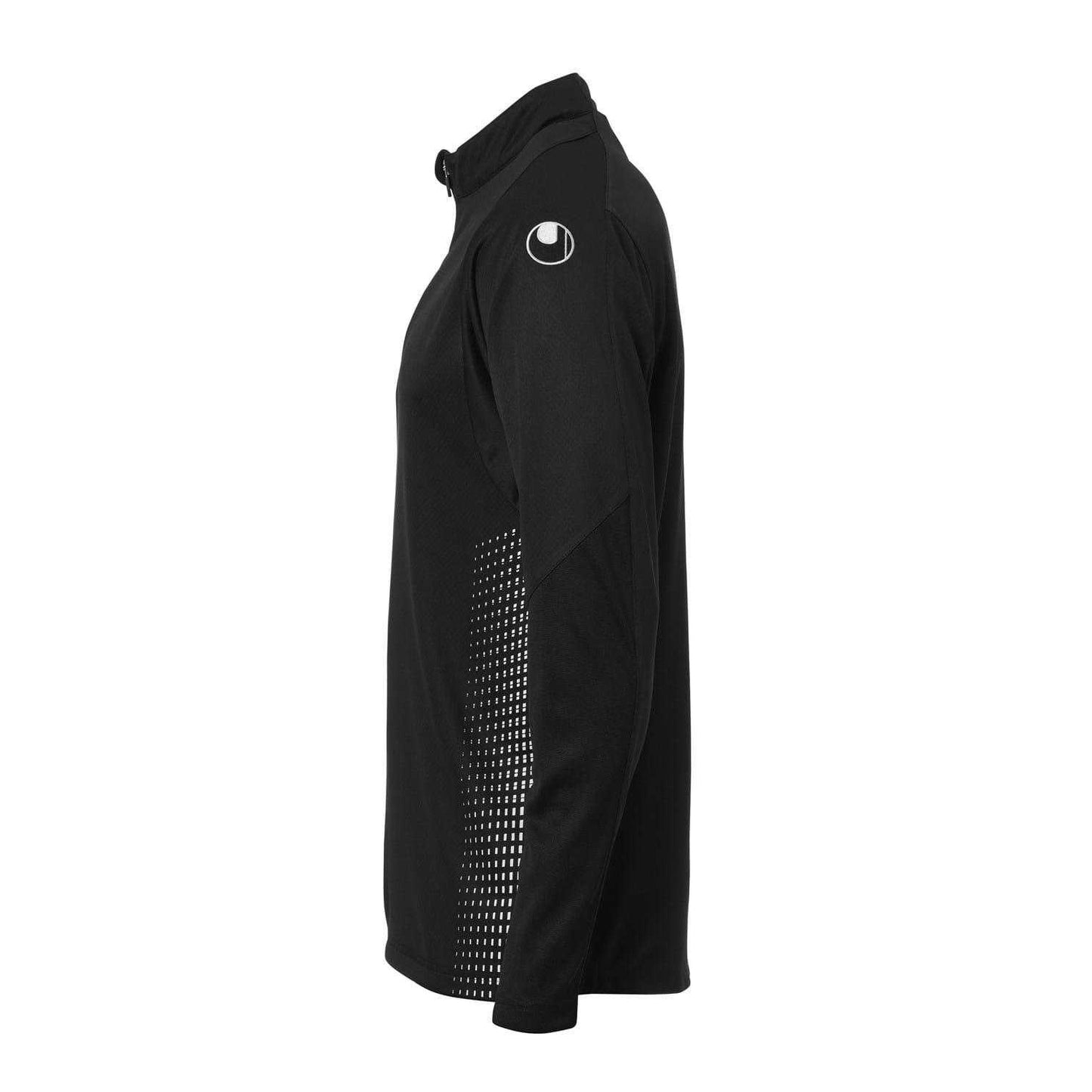 Black-White - Side - UHL Sport Childrens-Kids Score Quarter Zip Regular Sweatshirt