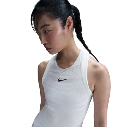 Grey-White - Side - Nike Womens-Ladies Oz Open Tank Top