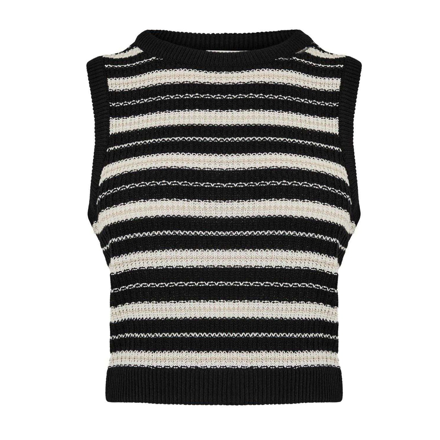 Carbon - Front - Jack Wills Womens-Ladies Striped Sleeveless Tank Top