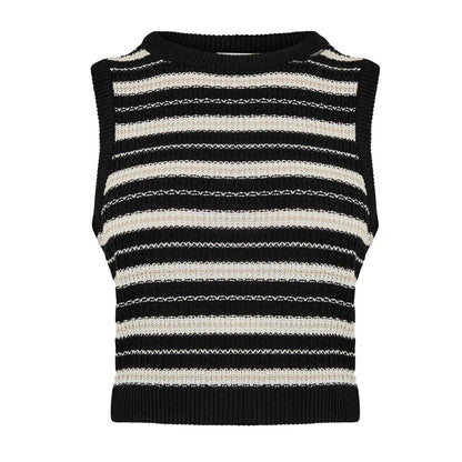 Carbon - Front - Jack Wills Womens-Ladies Striped Sleeveless Tank Top