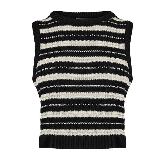 Carbon - Front - Jack Wills Womens-Ladies Striped Sleeveless Tank Top