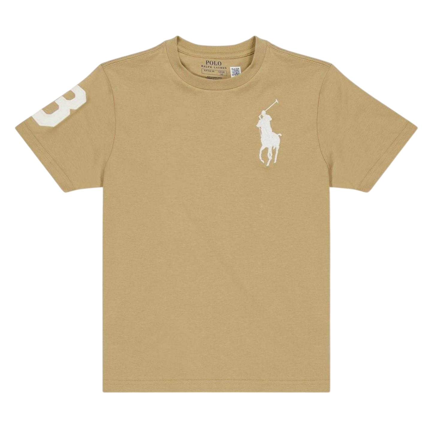 Vintage Khaki - Front - Ralph Lauren Childrens-Kids Embroidered Logo Logo T-Shirt