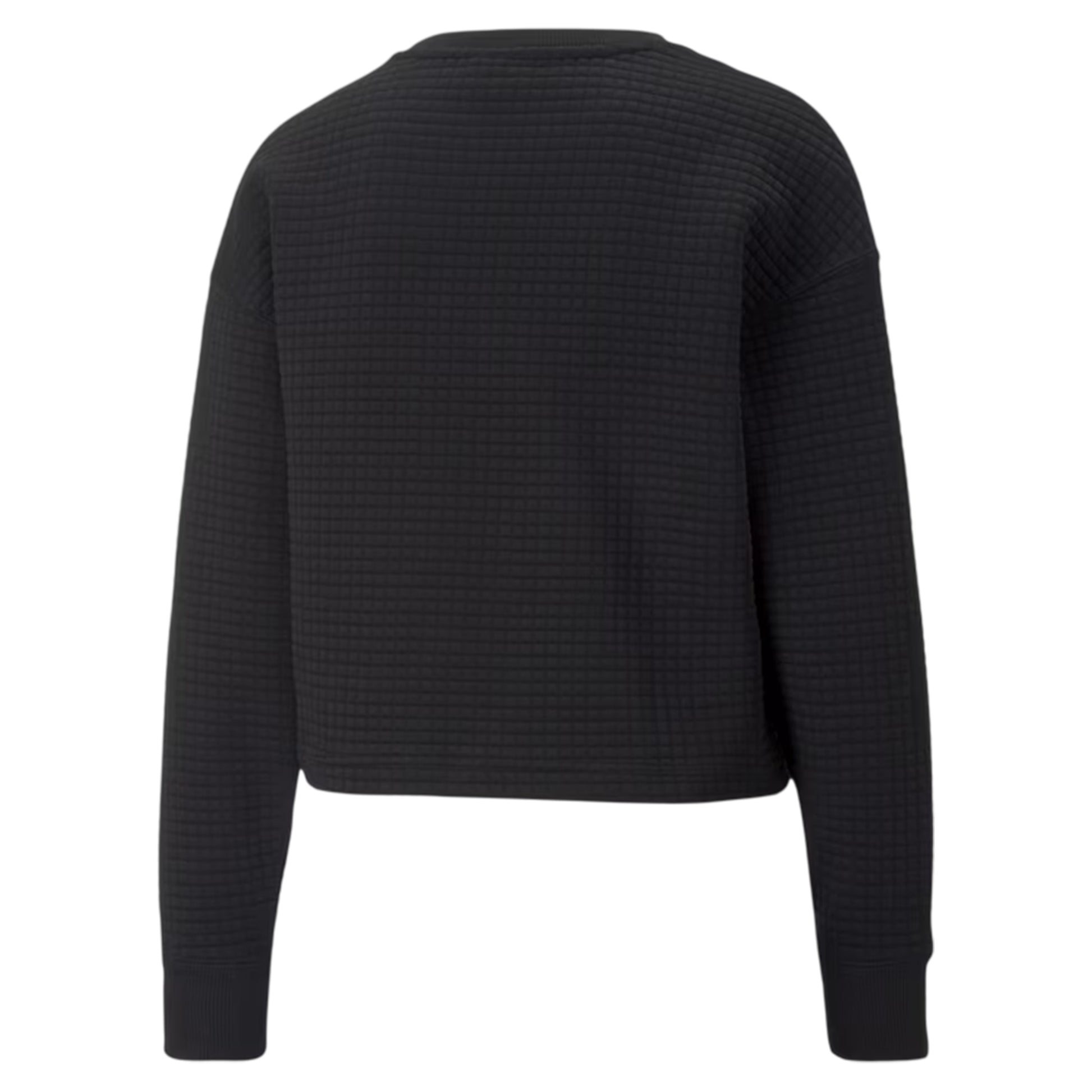 Black - Back - Under Armour Womens-Ladies Unstoppable Quilted Drop Shoulder Regular Long-Sleeved Jumper