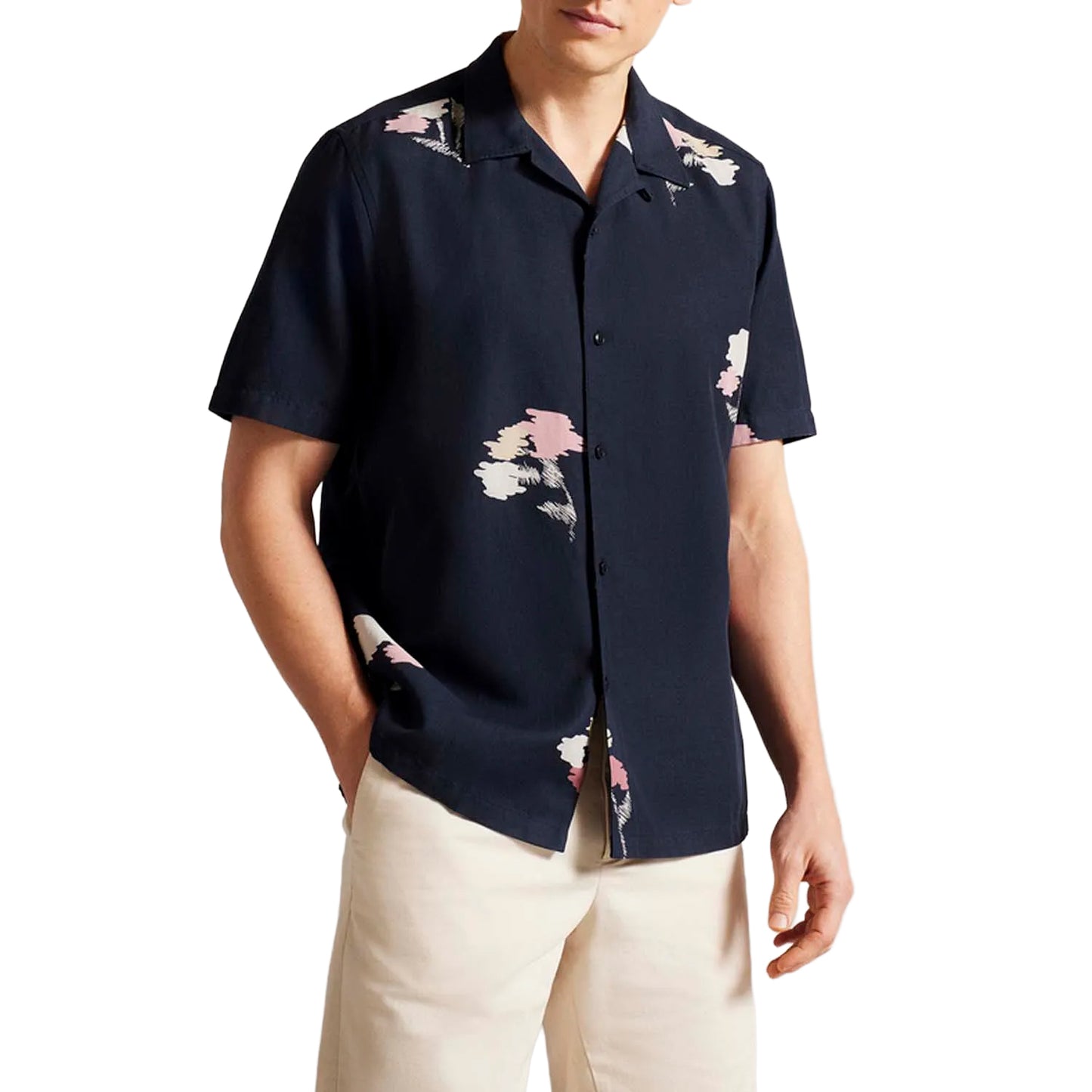 Navy - Lifestyle - Ted Baker Mens Neele Short-Sleeved Shirt