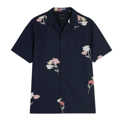 Navy - Front - Ted Baker Mens Neele Short-Sleeved Shirt