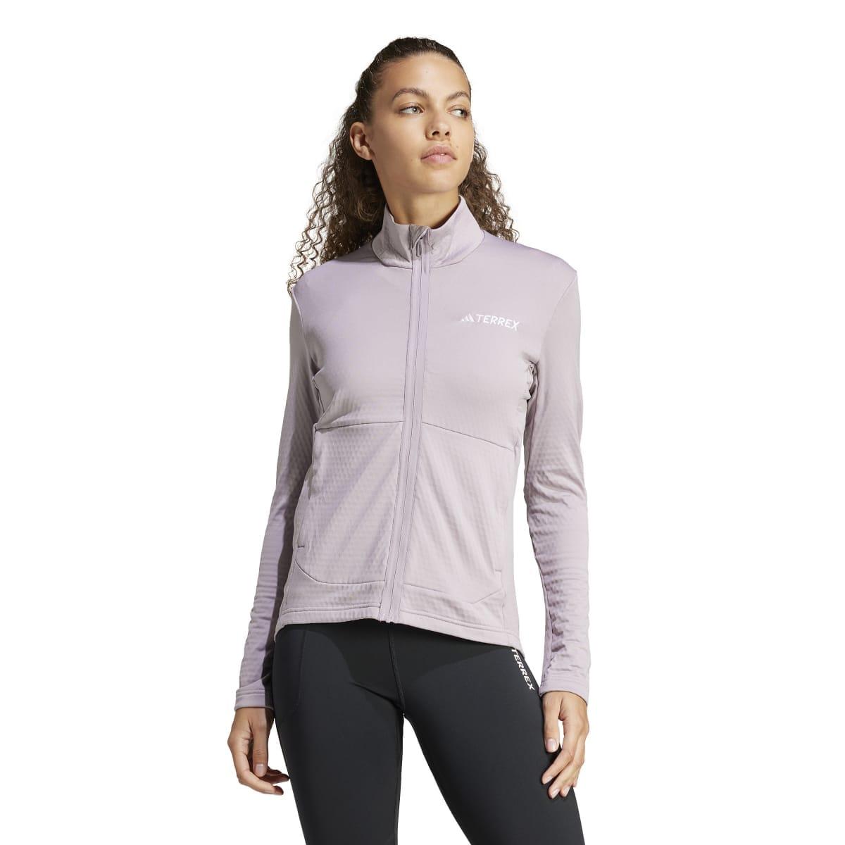 Violet - Side - Adidas Womens-Ladies Terrex Multi Light Full Zip Fleece Jacket