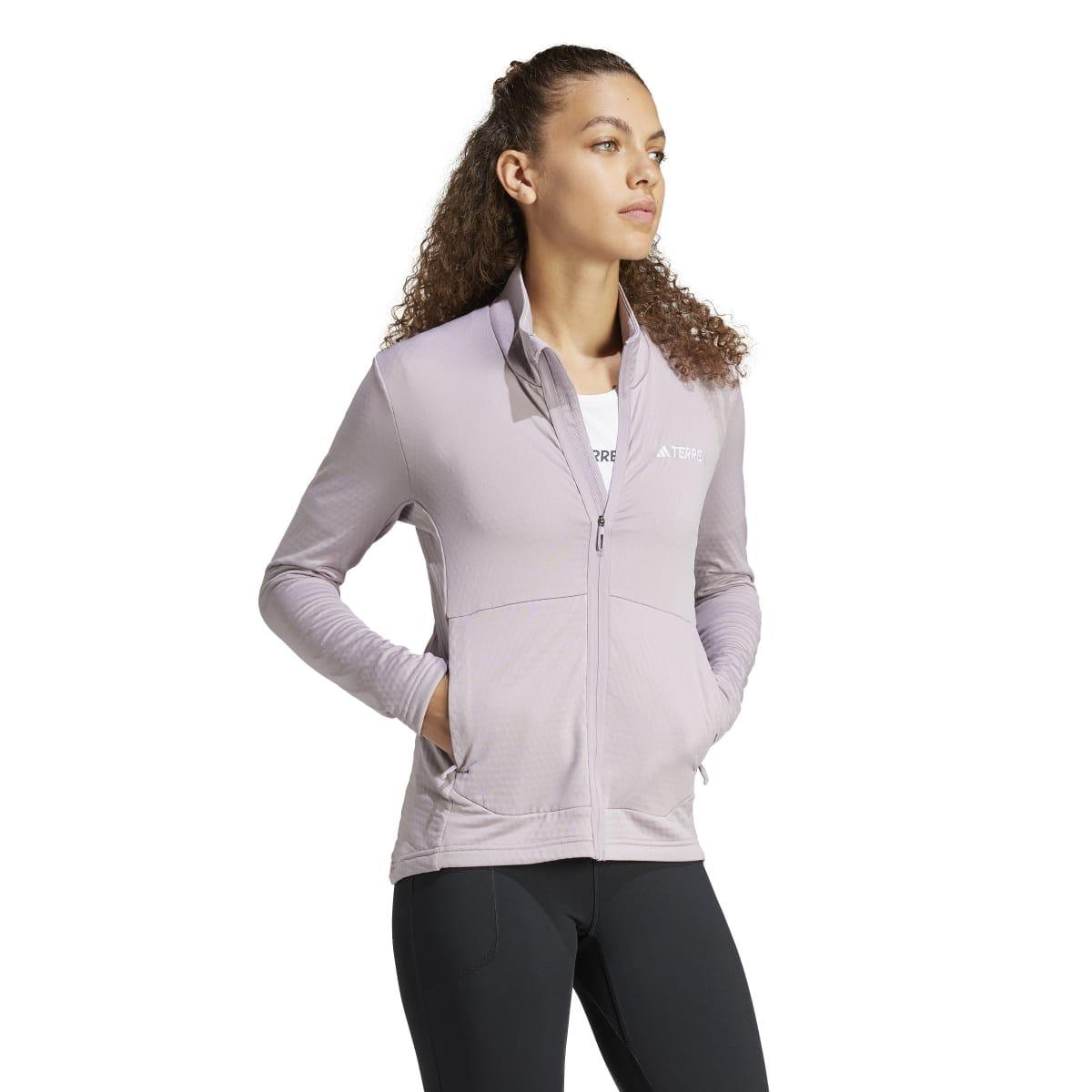 Violet - Lifestyle - Adidas Womens-Ladies Terrex Multi Light Full Zip Fleece Jacket