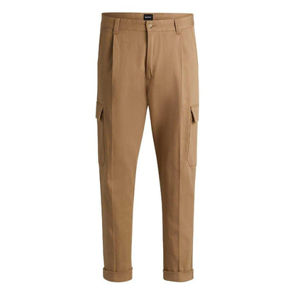 Beige - Front - Boss Mens C-Perin Cargo Tapered Combat Trousers