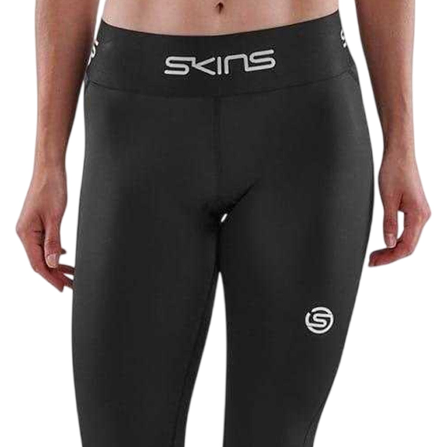 Black - Back - Skins Womens-Ladies Running Tights