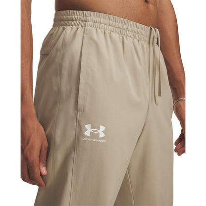 Khaki Brown - Back - Under Armour Mens Rival Woven Jogging Bottoms