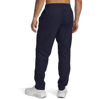 Navy - Side - Under Armour Mens Rival Woven Jogging Bottoms