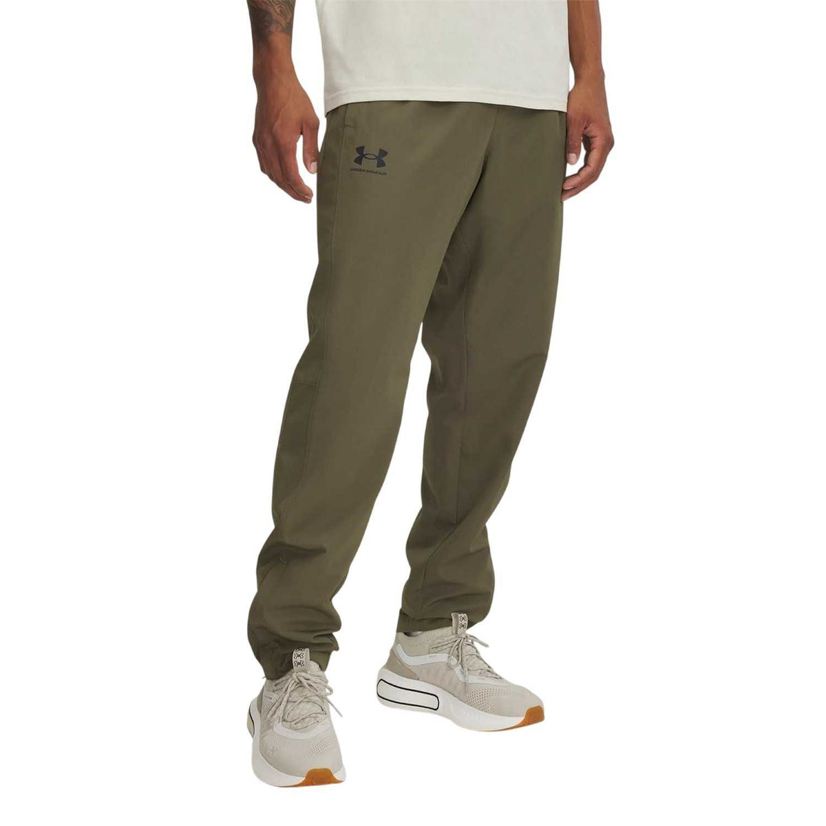 Marine OD Green - Front - Under Armour Mens Rival Woven Jogging Bottoms