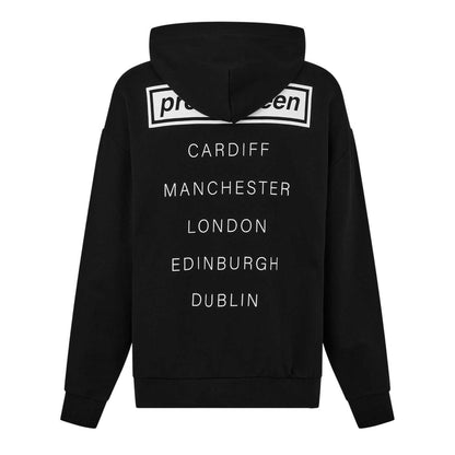 Black - Back - Pretty Green Mens Live Forever Drop Shoulder Hoodie