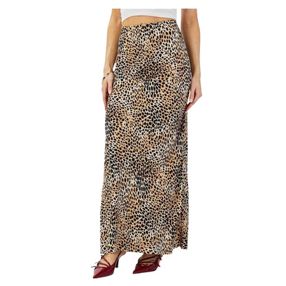 Leopard - Side - Nobody´s Child Womens-Ladies Mila Leopard Print Linen Maxi Skirt