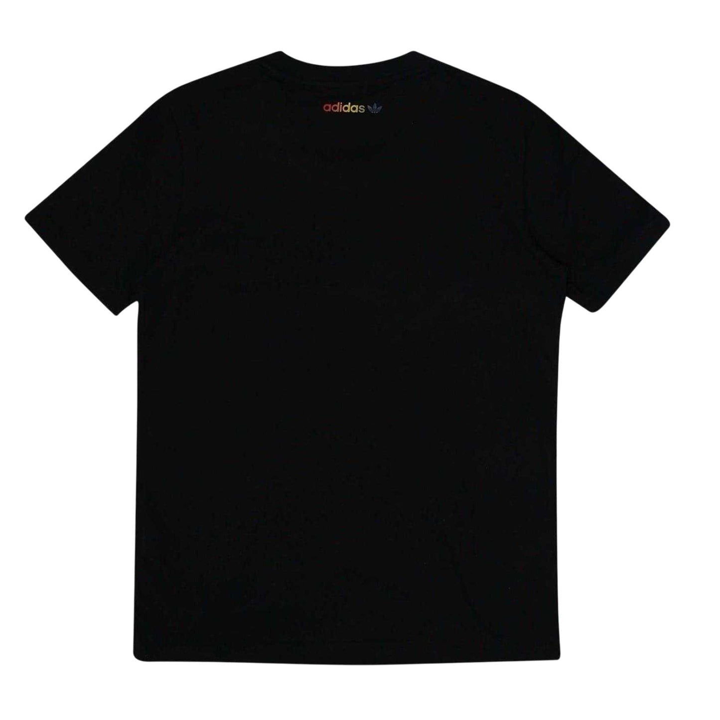 Black - Back - Adidas Womens-Ladies Pride Contrast Striped Crew Neck Regular T-Shirt