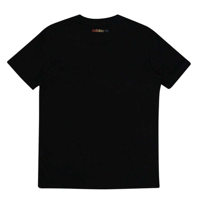 Black - Back - Adidas Womens-Ladies Pride Contrast Striped Crew Neck Regular T-Shirt