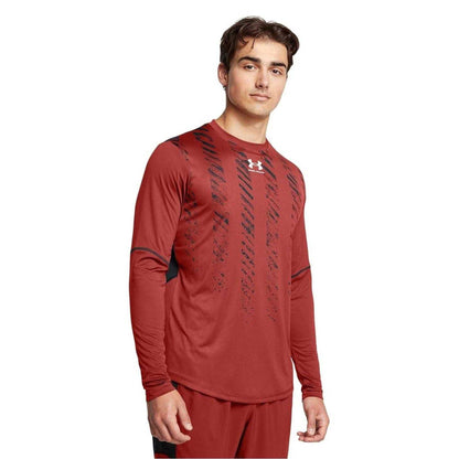 Orange - Side - Under Armour Mens Regular Long-Sleeved T-Shirt