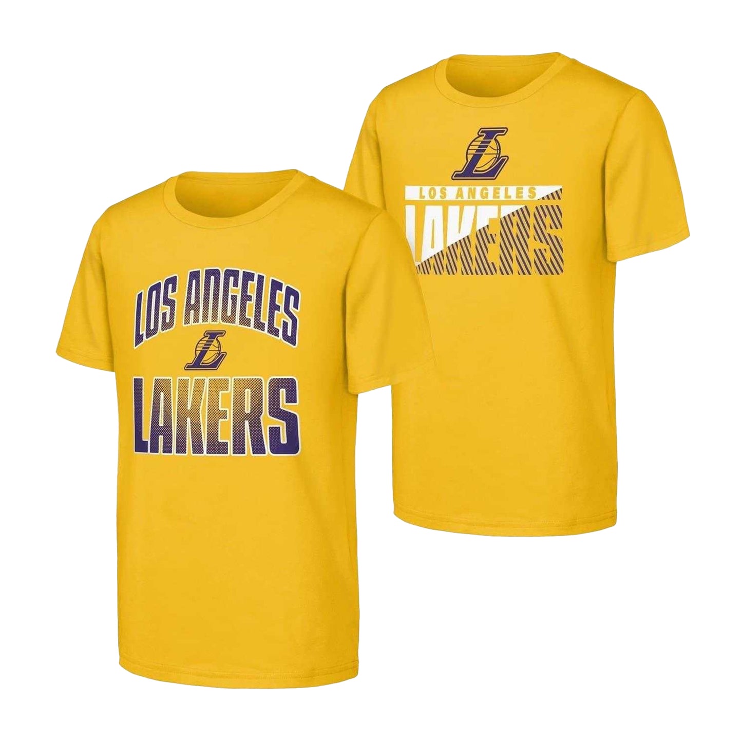 Yellow - Front - Los Angeles Lakers Unisex Adult T-Shirt (Pack of 2)
