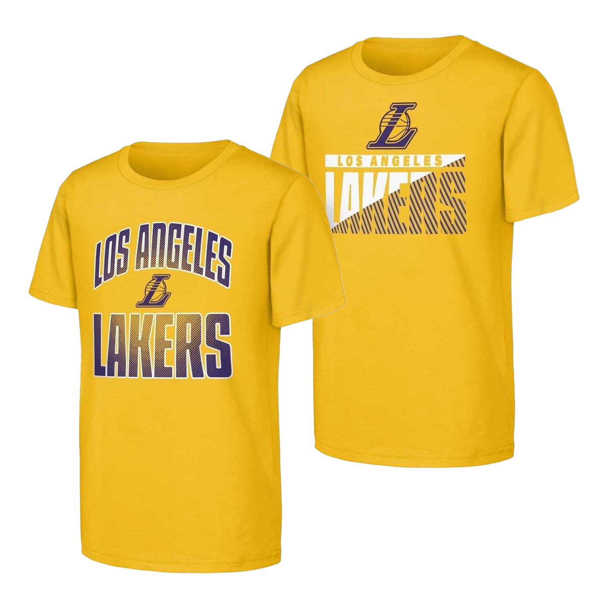 Yellow - Front - Los Angeles Lakers Unisex Adult T-Shirt (Pack of 2)