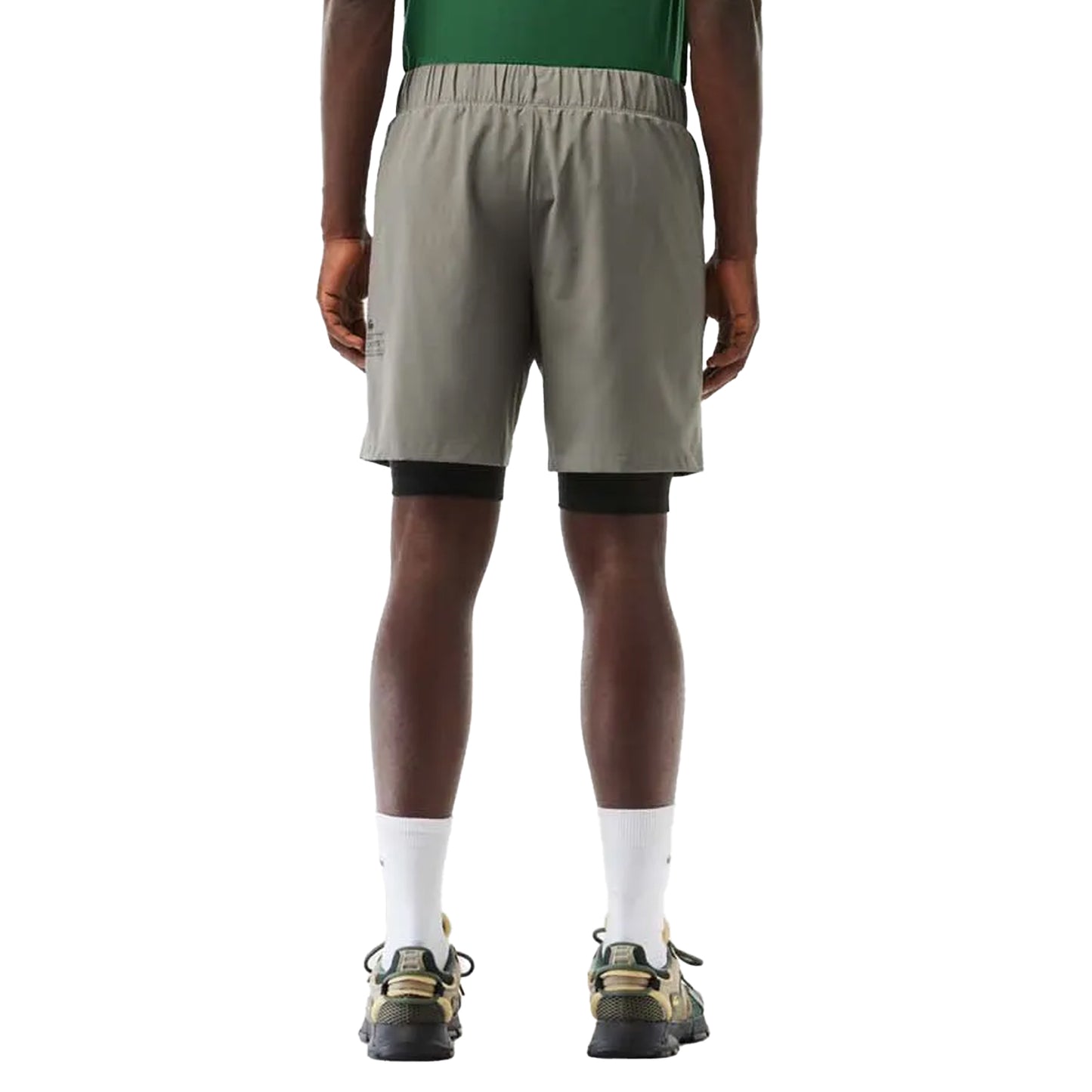 Grey - Back - Lacoste Mens Ultra Dry Lined Sport Shorts