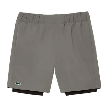 Grey - Front - Lacoste Mens Ultra Dry Lined Sport Shorts