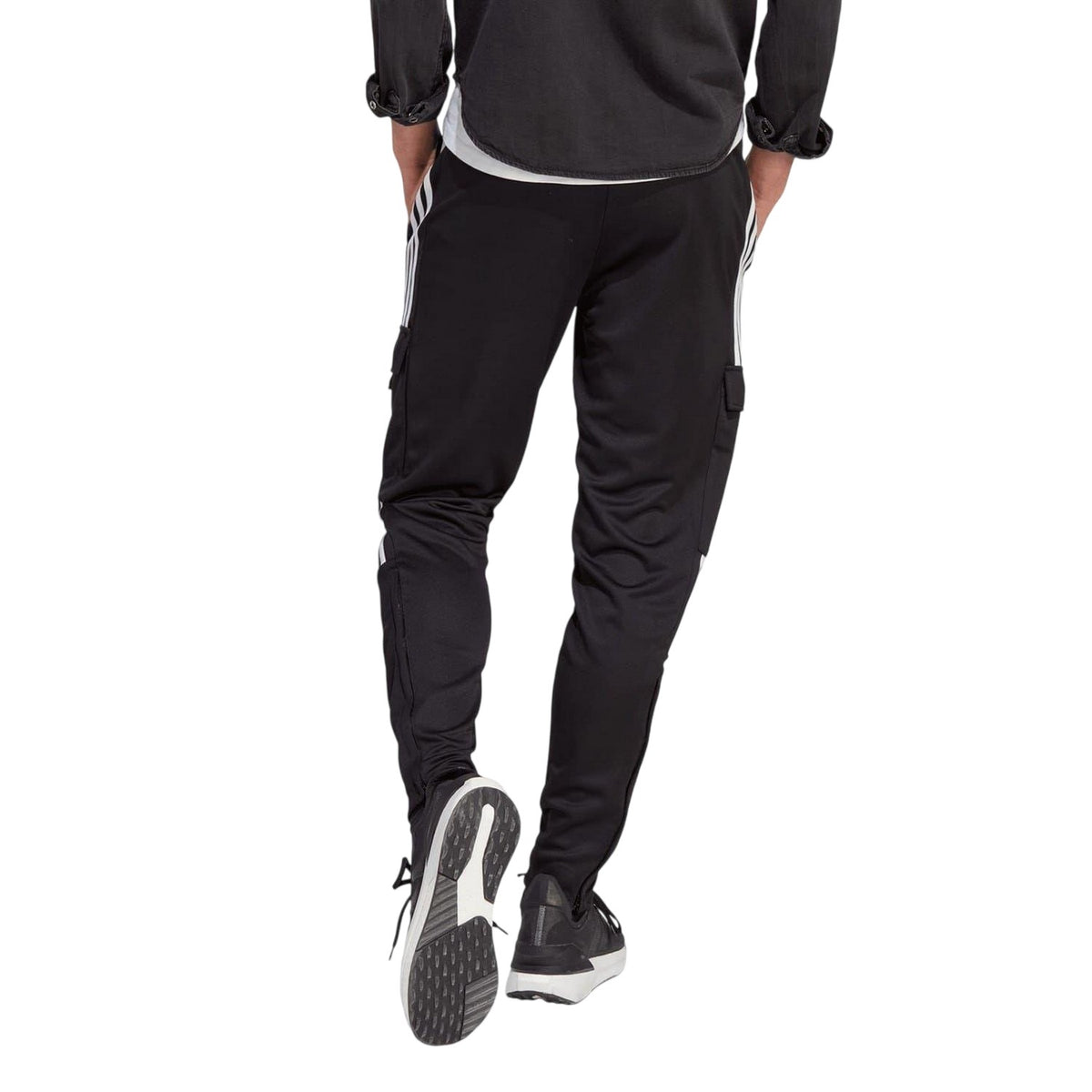 Black-White - Back - Adidas Mens 3 Stripes Jogging Bottoms