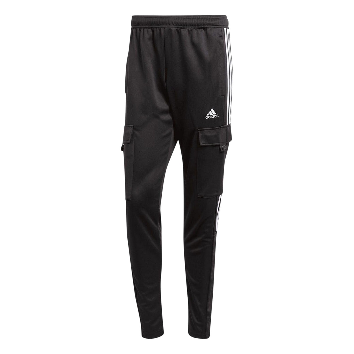 Black-White - Front - Adidas Mens 3 Stripes Jogging Bottoms