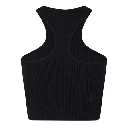 Black - Back - Off White Womens-Ladies Relaxed Fit Tank Top