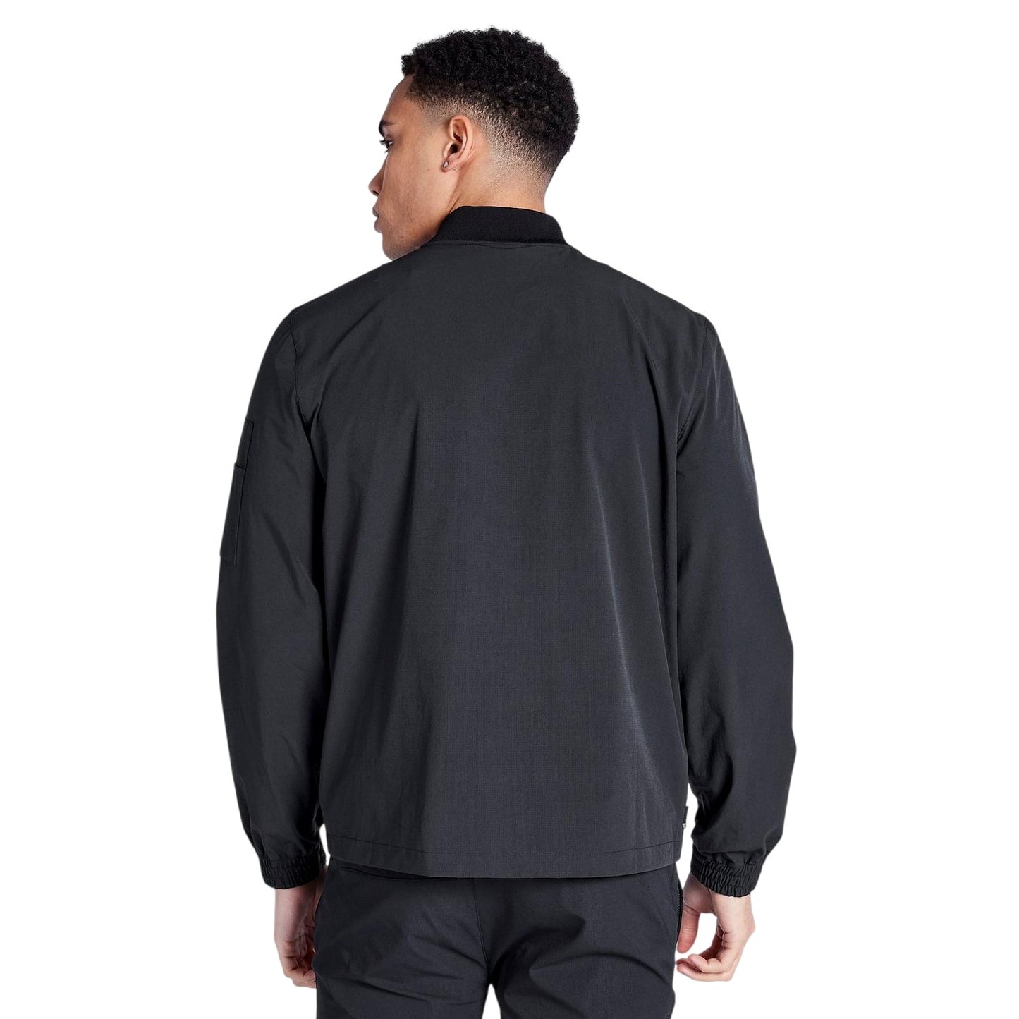 Black - Back - 11 Degrees Mens Krypton Logo Full Zip Bomber Jacket