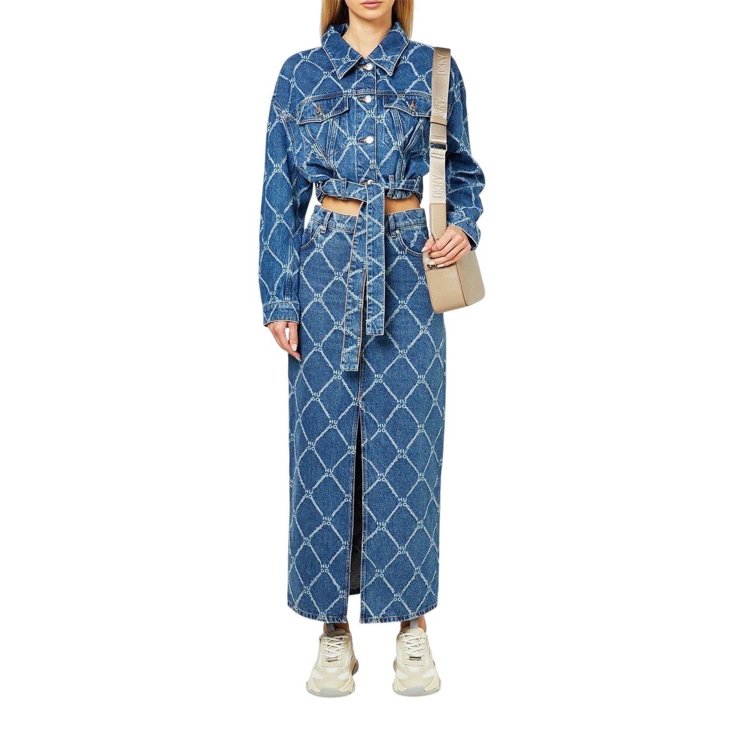Blue - Lifestyle - Hugo Womens-Ladies Denim Slim Maxi Skirt