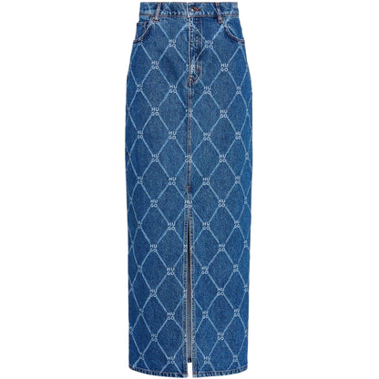 Blue - Front - Hugo Womens-Ladies Denim Slim Maxi Skirt