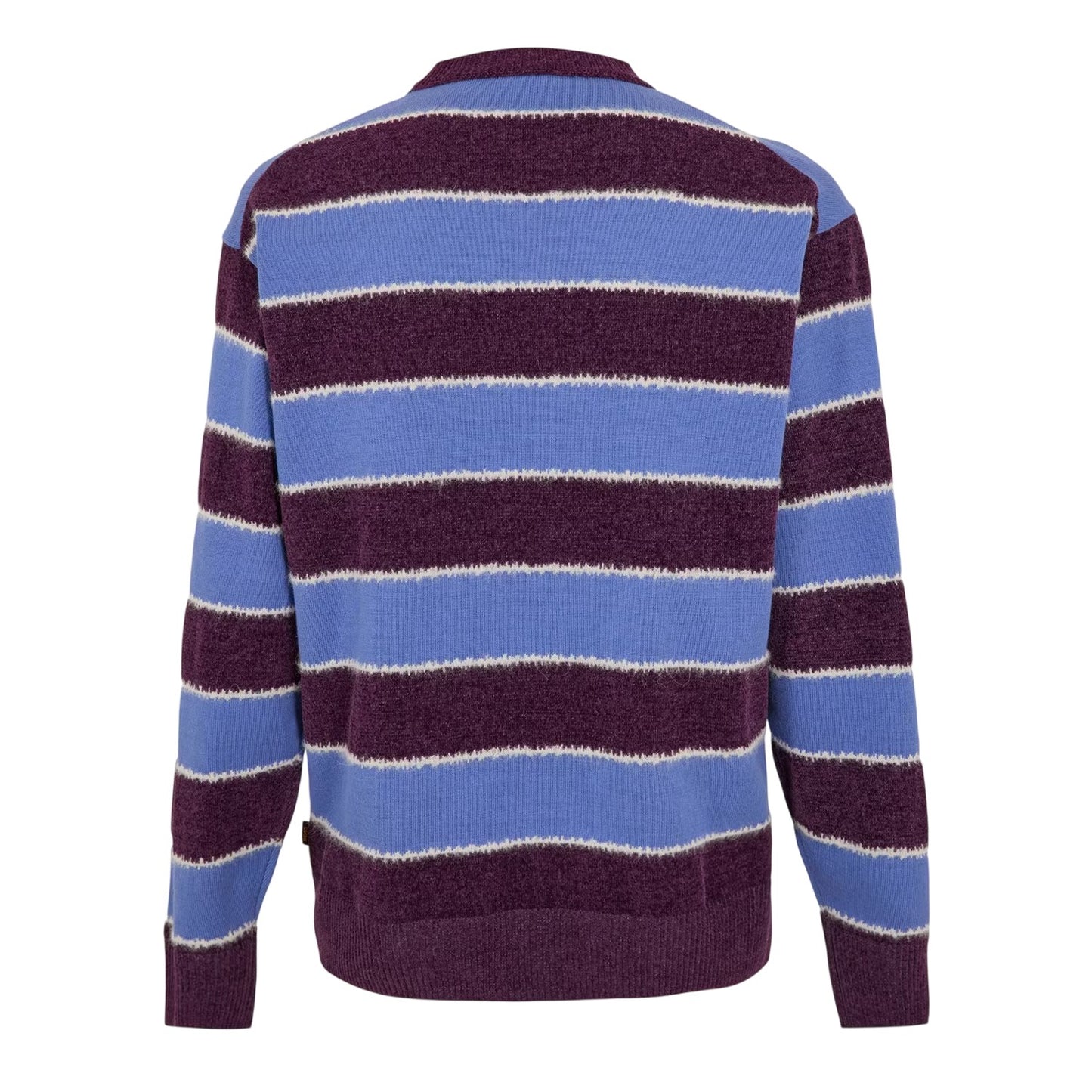 Purple-Blue - Back - Boss Mens Striped Sweater Top