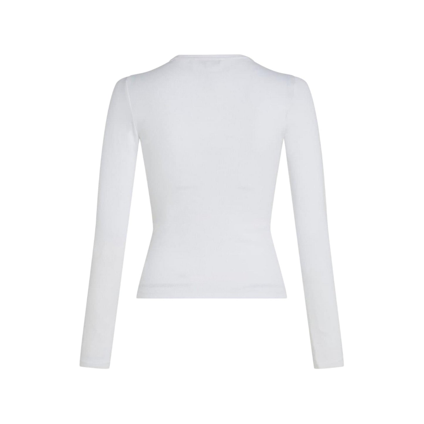 White - Back - Tommy Jeans Womens-Ladies Slim Long-Sleeved T-Shirt