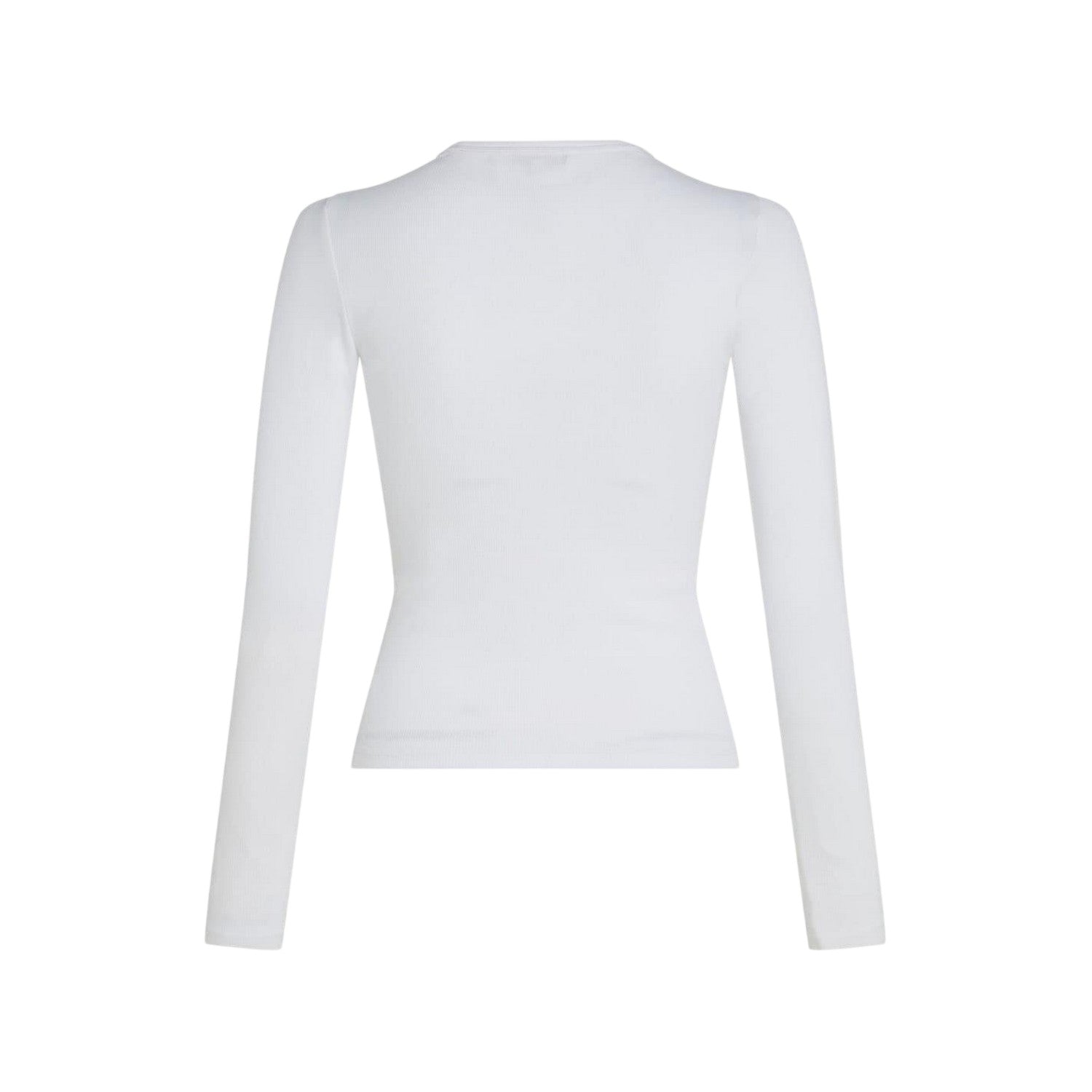 White - Back - Tommy Jeans Womens-Ladies Slim Long-Sleeved T-Shirt