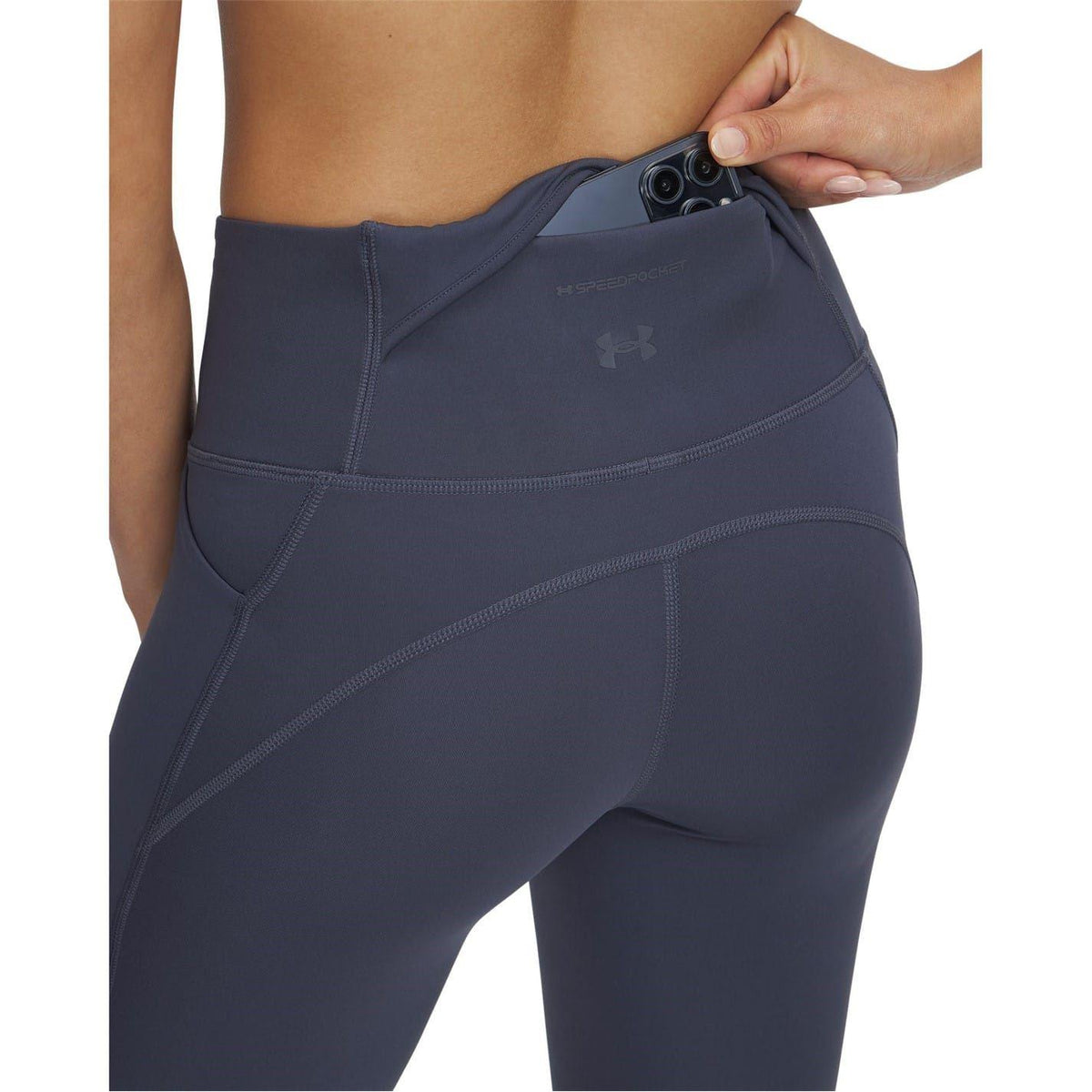 Frost Gray - Side - Under Armour Womens-Ladies Launch Elite Fitted Running Tights