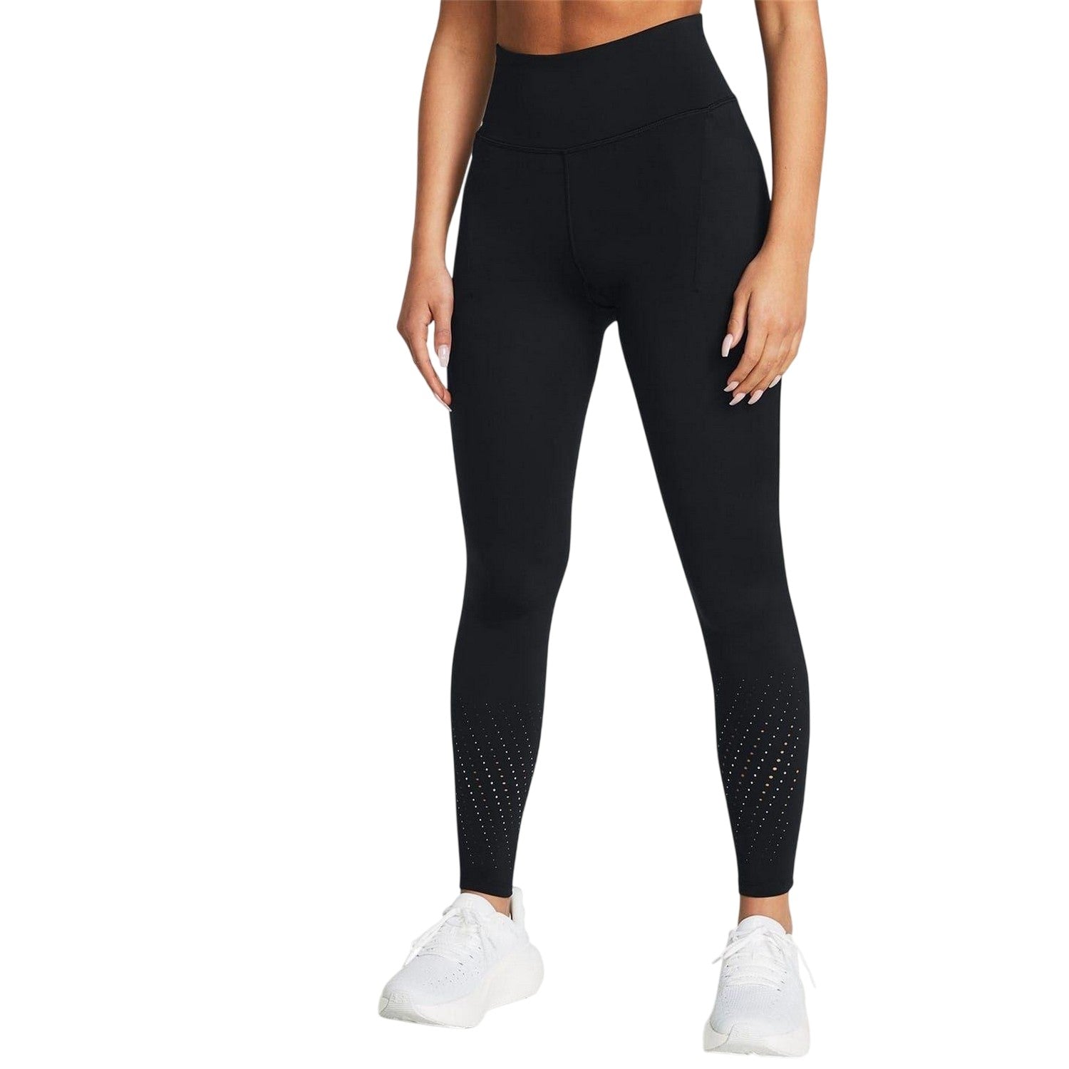 Black - Side - Under Armour Womens-Ladies Launch Elite Fitted Running Tights