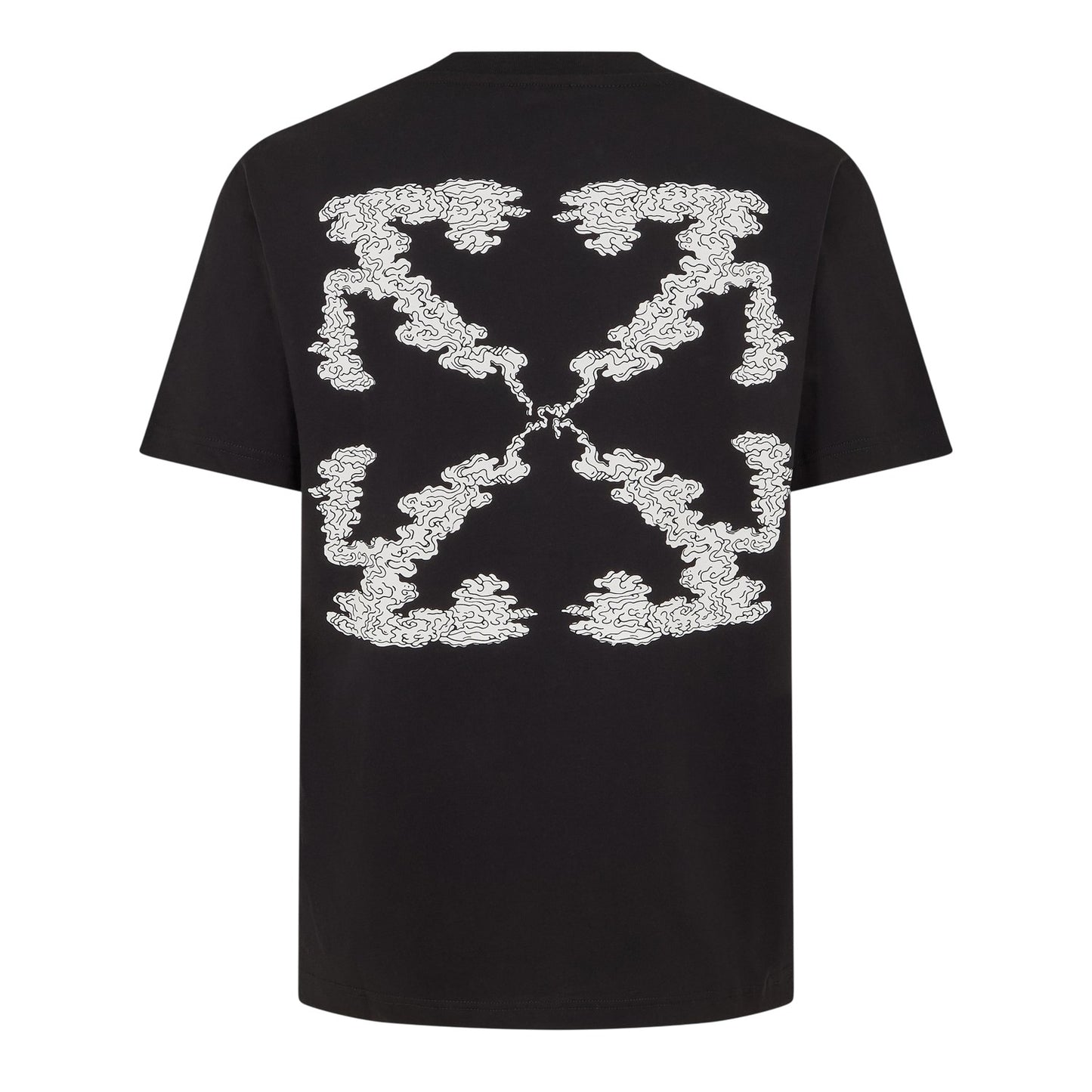 Black - Back - Off White Unisex Adult Cloud Logo T-Shirt